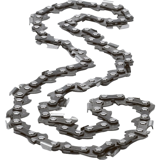 BLACKDECKER A6245CS chainsaw replacement chain, close-up angle on white background.