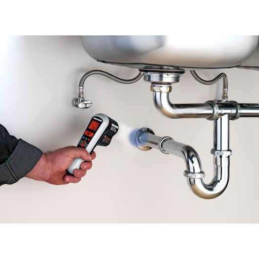 BLACKDECKER TLD100 thermal leak detector used to check temperature on chrome sink pipes.